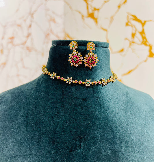 AD Floral Floating Neck Chain