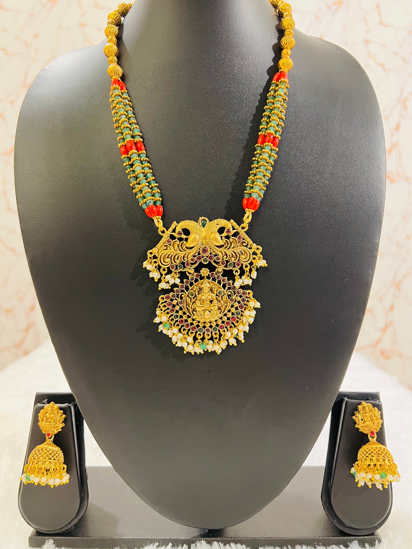 Coral Beaded Haaram