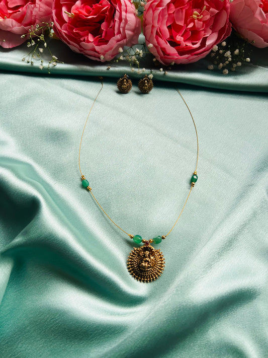 Surya Lakshmi Pendant Invisible Chain Set