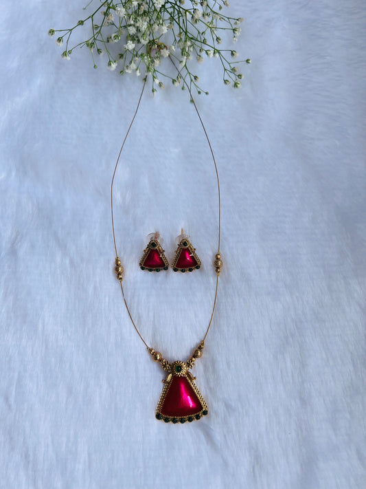 Enamel Pendant Invisible Chain