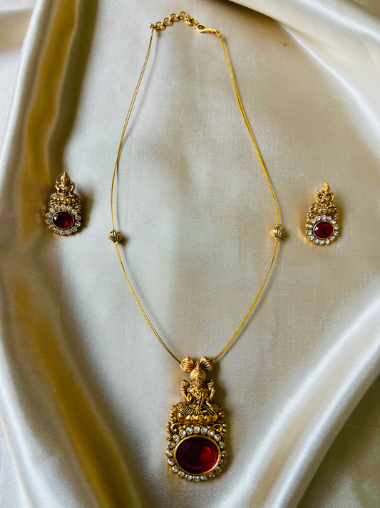Premium Lakshmi Pendant Invisible Chain Set