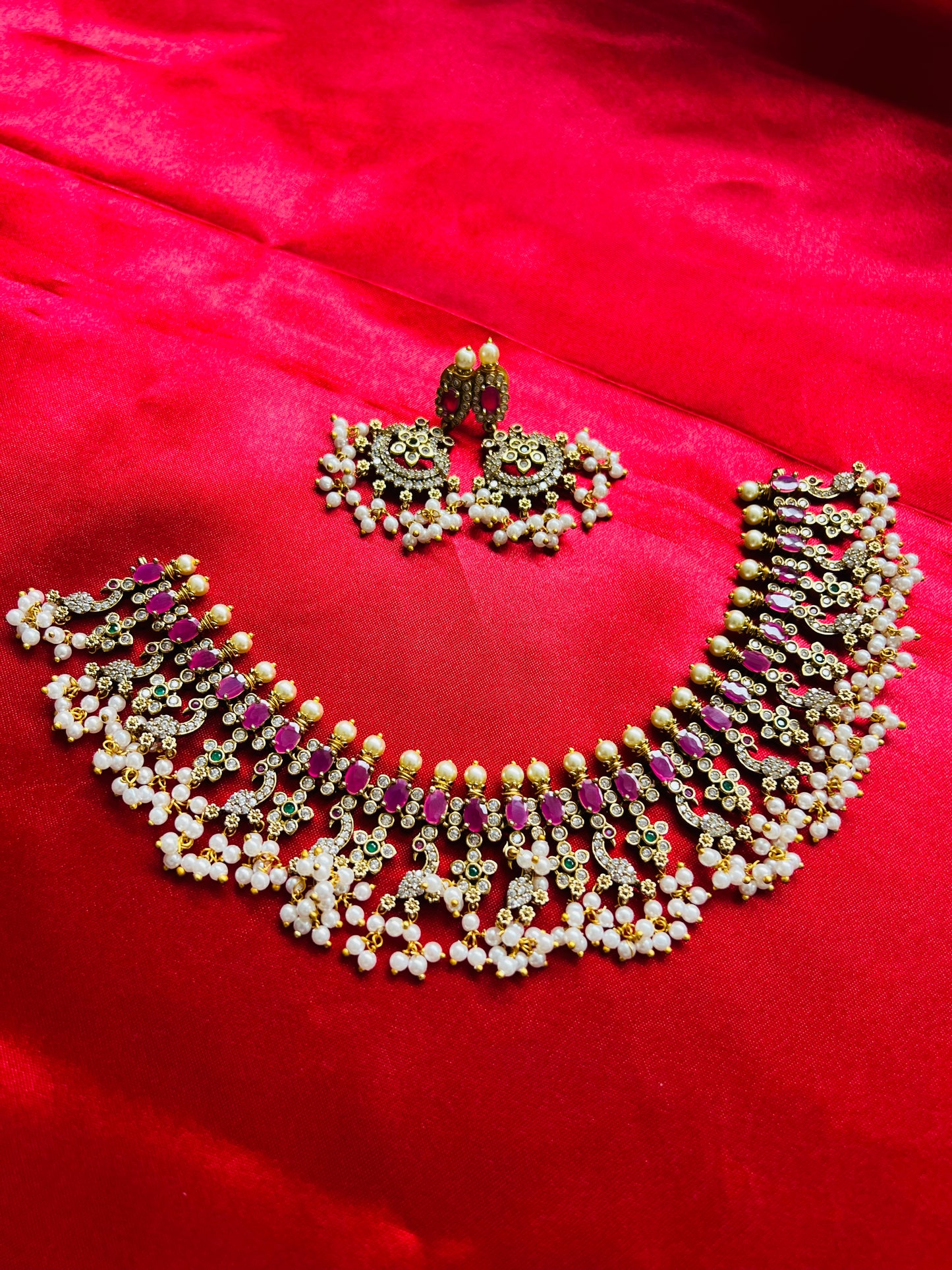 Premium Crimson Pearl Necklace