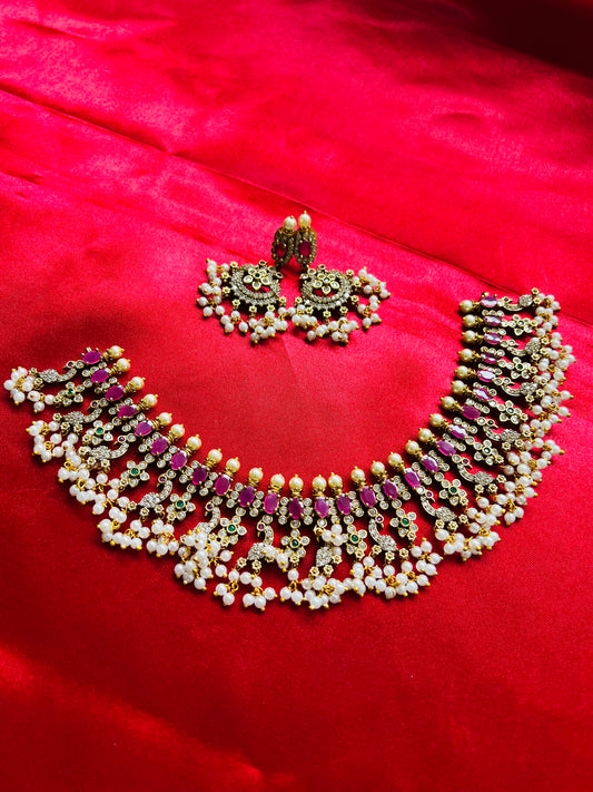 Premium Crimson Pearl Necklace