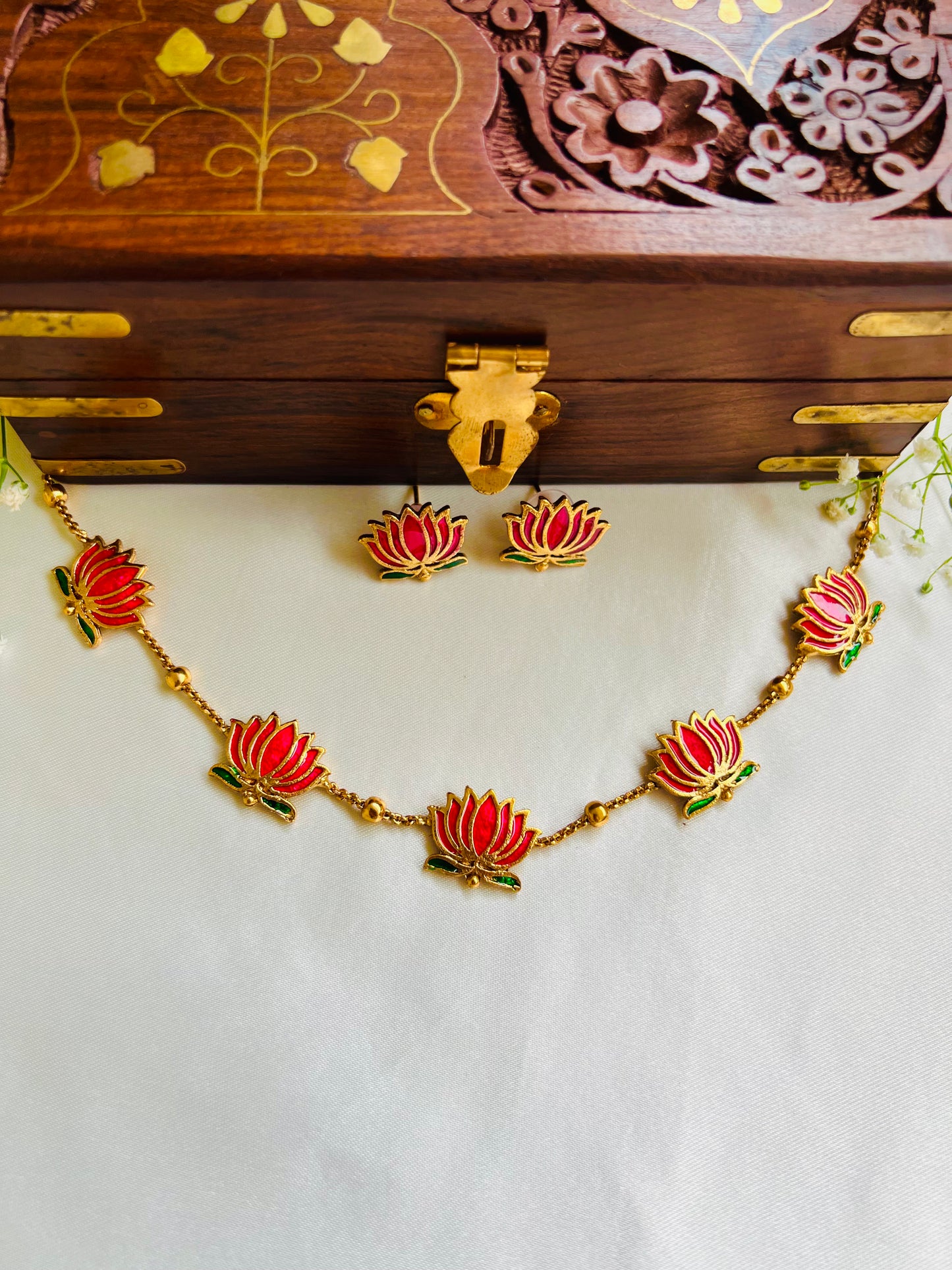 Manju Inspired Lotus Neck Chain