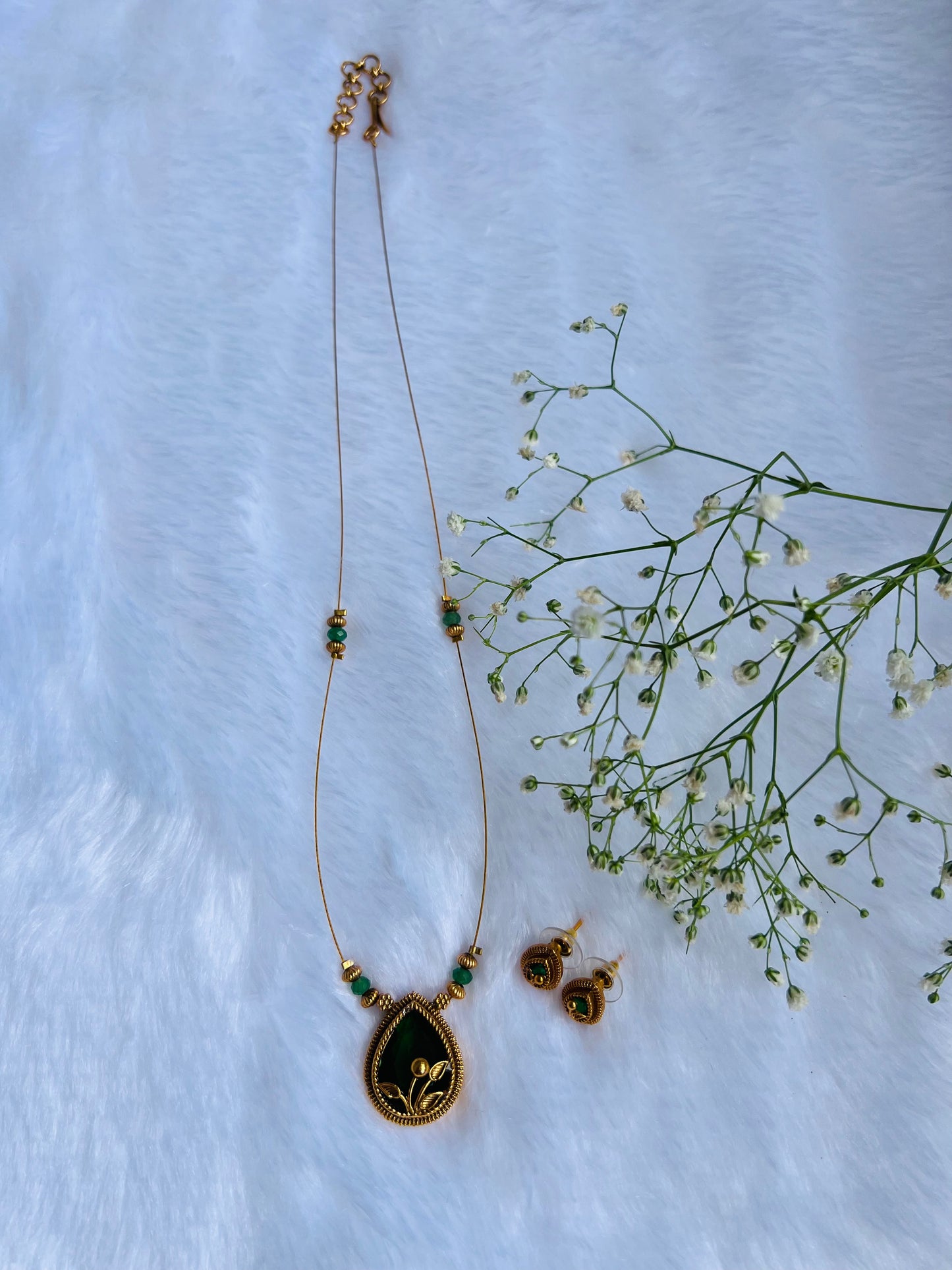Drop Candy Stone Long Invisible Chain Set