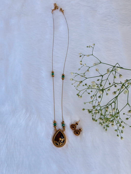 Drop Candy Stone Long Invisible Chain Set