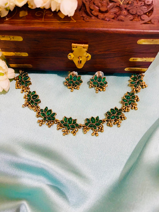 Kemp Stone Golden Lotus Necklace