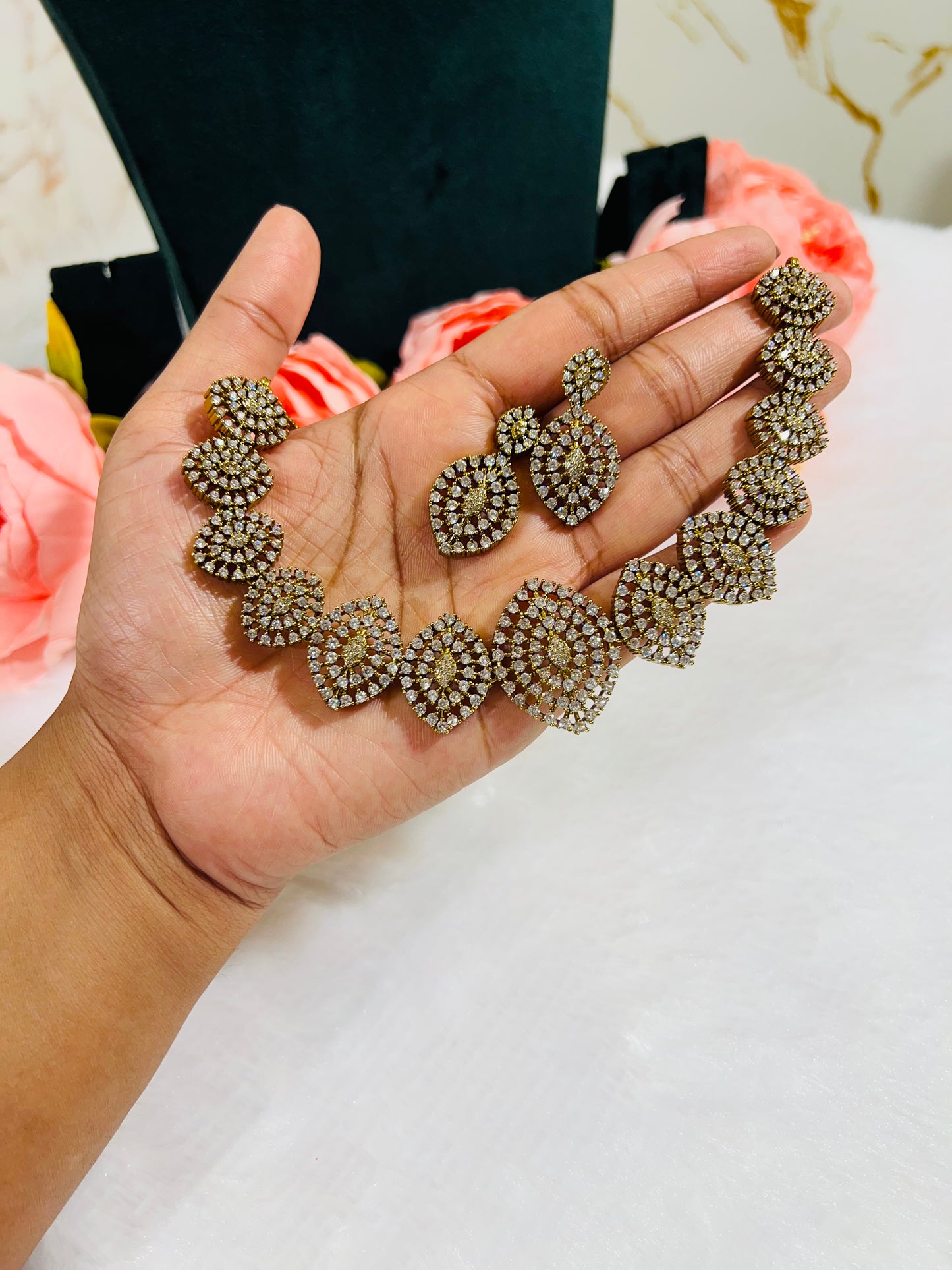 Premium Bridal Stone Necklace Set