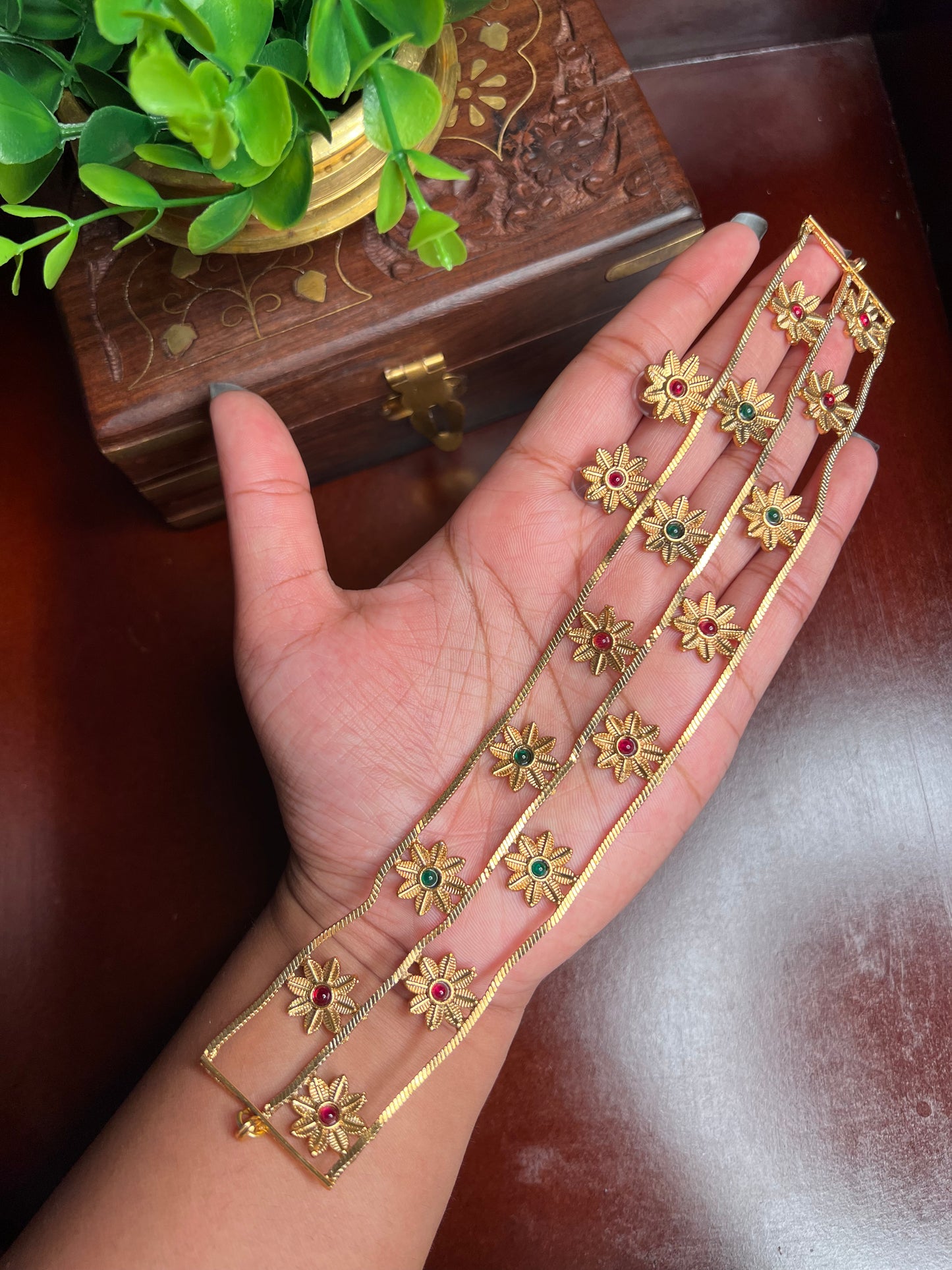 Multi Floral Gold Choker